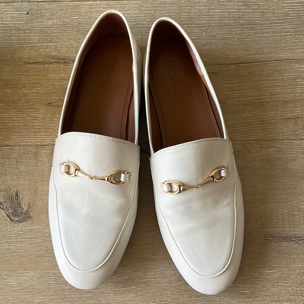 Coach Haley chalk leather loafers size 10